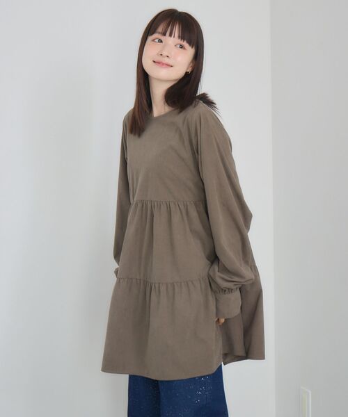 RETRO GIRL（レトロガール）の「ティアードチュニックOP（チュニック・レディース・ナチュラル/ライトグレー・FREE）」の14枚目の写真