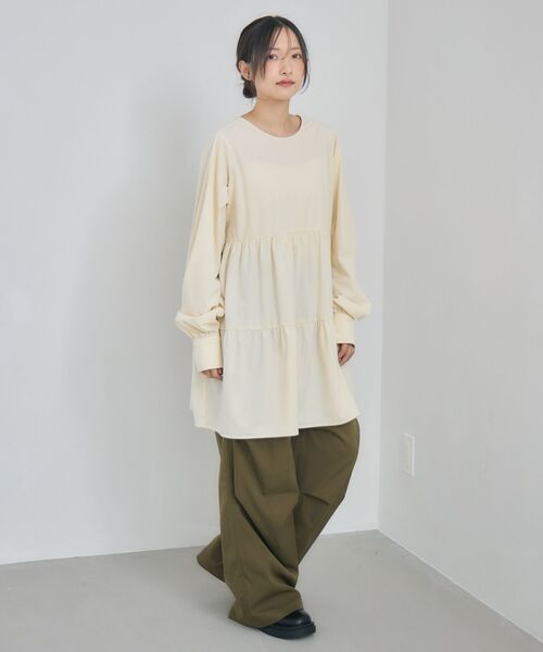 RETRO GIRL（レトロガール）の「ティアードチュニックOP（チュニック・レディース・ナチュラル/ライトグレー・FREE）」の17枚目の写真