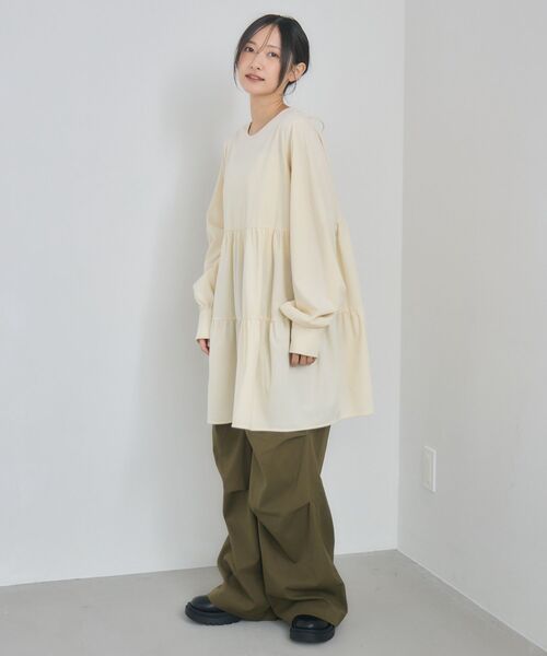 RETRO GIRL（レトロガール）の「ティアードチュニックOP（チュニック・レディース・ナチュラル/ライトグレー・FREE）」の19枚目の写真