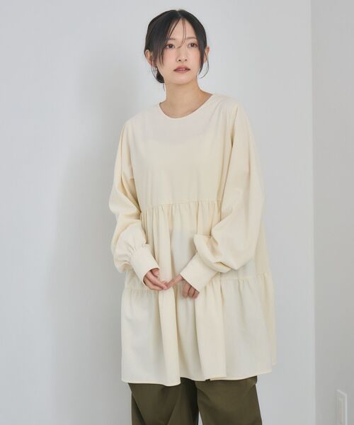 RETRO GIRL（レトロガール）の「ティアードチュニックOP（チュニック・レディース・ナチュラル/ライトグレー・FREE）」の20枚目の写真