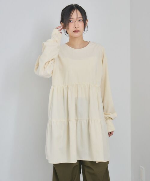 RETRO GIRL（レトロガール）の「ティアードチュニックOP（チュニック・レディース・ナチュラル/ライトグレー・FREE）」の21枚目の写真