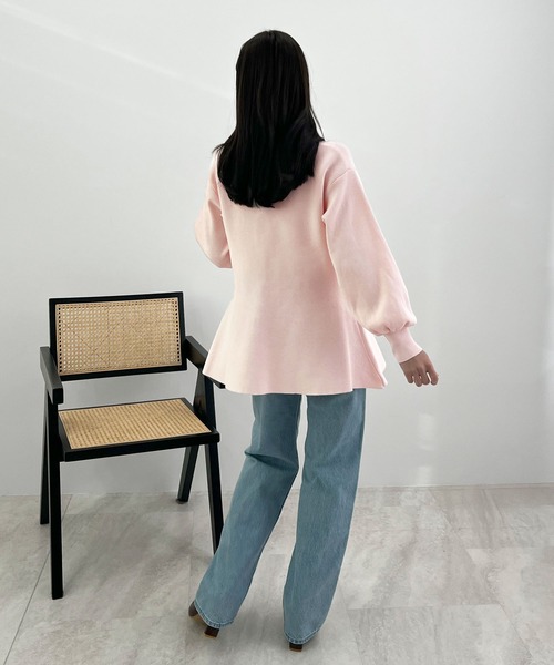 Futier land(フューティアランド)の「ペプラムニットカーディガン(カーディガン/ボレロ・レディース・ネイビー/ライトグレー/ピンク・FREE)」の14枚目の写真