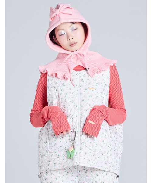 Little sunny bite(リトルサニーバイト)の「【8】【it】【Little Sunny Bite】floral quilting vest(ベスト・レディース・ピンク/ホワイト/ブラック・SMALL/MEDIUM)」の1枚目の写真