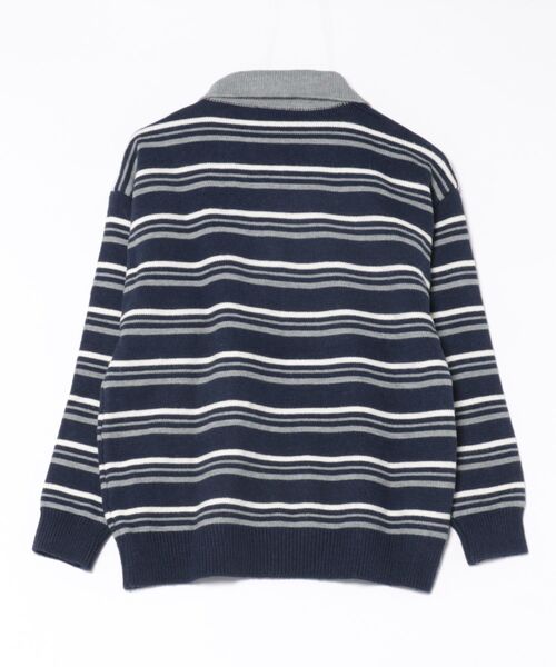 Uenui（ウニュイ）の「retro stripe collar knit（ニット/セーター・レディース・グレー/ネイビー/レッド・FREE）」の4枚目の写真