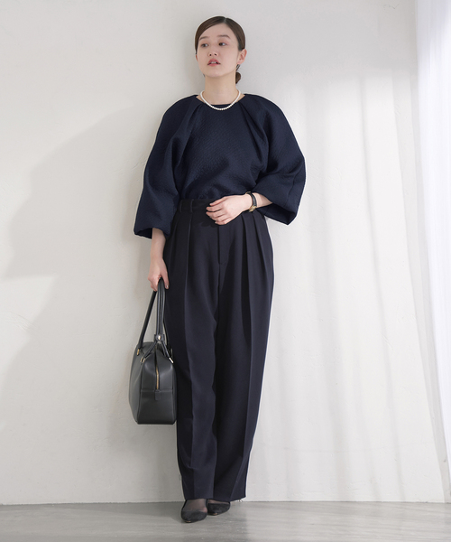 IENA（イエナ）の「&NAVY オーガンジージャガードタックブラウス（シャツ/ブラウス・レディース・ネイビー/アイボリー/ブラック系その他・FREE）」の21枚目の写真