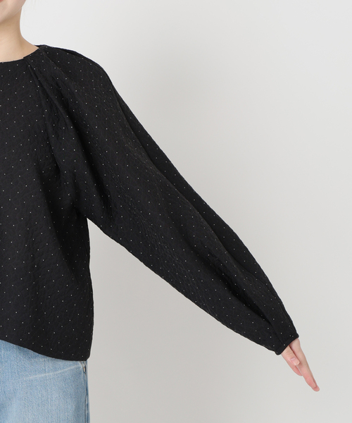 IENA（イエナ）の「&NAVY オーガンジージャガードタックブラウス（シャツ/ブラウス・レディース・ネイビー/アイボリー/ブラック系その他・FREE）」の11枚目の写真