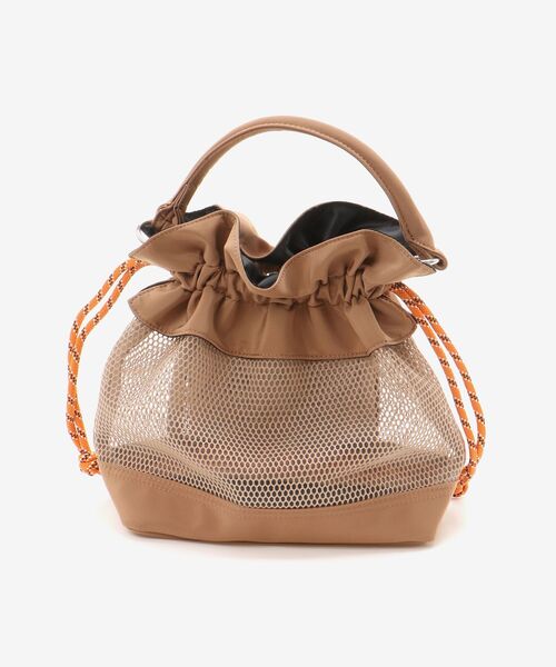 le.coeur blanc（ルクールブラン）の「メッシュフリルデザイン巾着バッグ（ショルダーバッグ・レディース・ベージュ/ブラック・FREE）」の22枚目の写真