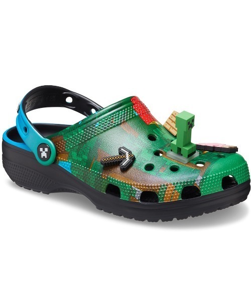 crocs(クロックス)の「クロックス crocs Minecraft Cls Clg Mlt(サンダル・メンズ・グリーン・23.0cm/24.0cm/25.0cm)」の1枚目の写真