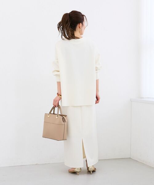 le.coeur blanc（ルクールブラン）の「カットジョーゼットナロースカート（スカート・レディース・オフホワイト/ライトグレー/ネイビー・38）」の19枚目の写真