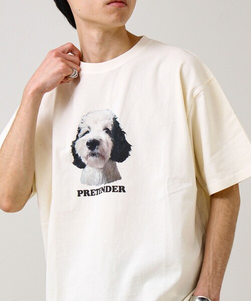 GLOSTER（グロスター）の「【あの名作をオマージュ】犬猫実写風プリントTシャツ（Tシャツ/カットソー・メンズ・ホワイト系その他4/ホワイト系その他2/ホワイト系その他3/ホワイト系その他・L/M/S）」の2枚目の写真