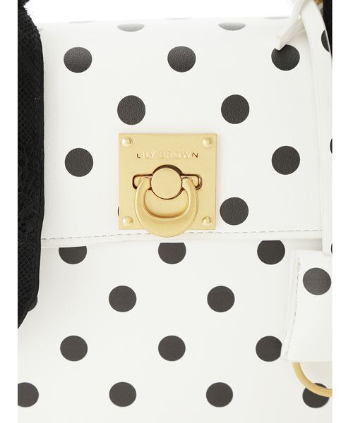 LILY BROWN（リリーブラウン）の「レーススカーフ付きハンドバッグ（ハンドバッグ・レディース・ライトブルー/ブラック/ドット・F）」の10枚目の写真