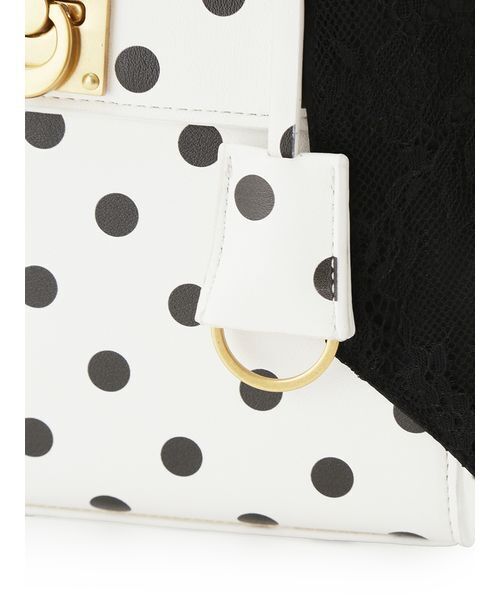 LILY BROWN（リリーブラウン）の「レーススカーフ付きハンドバッグ（ハンドバッグ・レディース・ライトブルー/ブラック/ドット・F）」の12枚目の写真