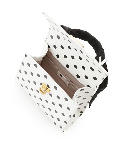 LILY BROWN（リリーブラウン）の「レーススカーフ付きハンドバッグ（ハンドバッグ・レディース・ライトブルー/ブラック/ドット・F）」の13枚目の写真