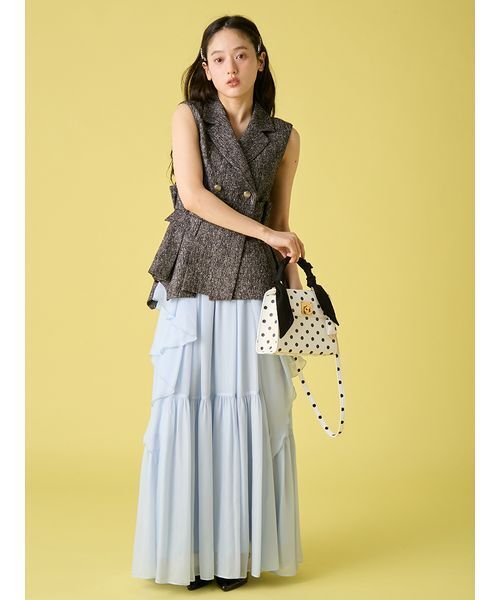 LILY BROWN（リリーブラウン）の「レーススカーフ付きハンドバッグ（ハンドバッグ・レディース・ライトブルー/ブラック/ドット・F）」の20枚目の写真