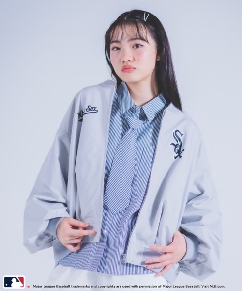 repipi armario（レピピ アルマリオ）の「【MLB】ZIPアップブルゾン（ブルゾン・キッズ・ブラック/ネイビー/グレー・LARGE/MEDIUM）」の2枚目の写真