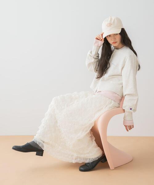 SENSE OF PLACE by URBAN RESEARCH（センスオブプレイスバイアーバンリサーチ）の「『別注』CHAMPION×SENSE OF PLACE　スウェットカーディガン（カーディガン/ボレロ・レディース・オートミール/ライトブラウン/ネイビー・ONE）」の12枚目の写真