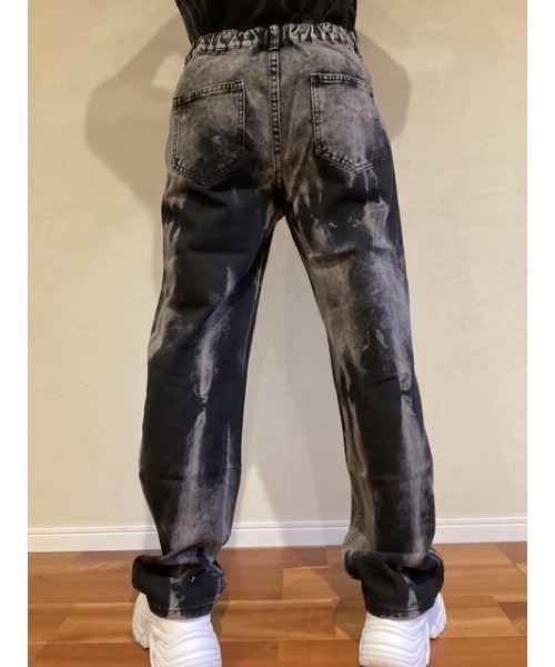 Bling Leads(ブリングリーズ)の「【Blss】【Bling Leads】骨抜きプリント加工デニムパンツ(デニムパンツ・メンズ・ブラック・FREE)」の2枚目の写真