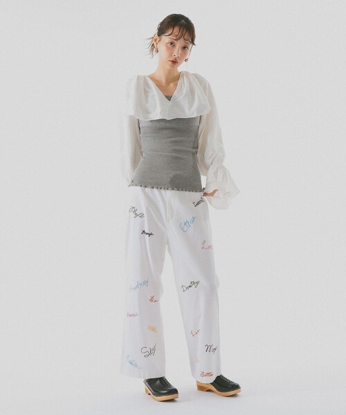 BEAMS COUTURE（ビームスクチュール）の「コットン ニット キャミ 26SS キャミソール インナー レイヤード 重ね着 パットなし（Tシャツ/カットソー・レディース・ブラック/ホワイト系その他5/ピンク/グレー・ONE SIZE）」の17枚目の写真