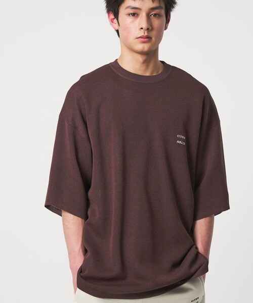 CITEN（シテン）の「＜CITEN＞ペーパーライクニットTee（ニット/セーター・メンズ・ブラック/ダークブラウン/ライトグレー・M/L）」の19枚目の写真