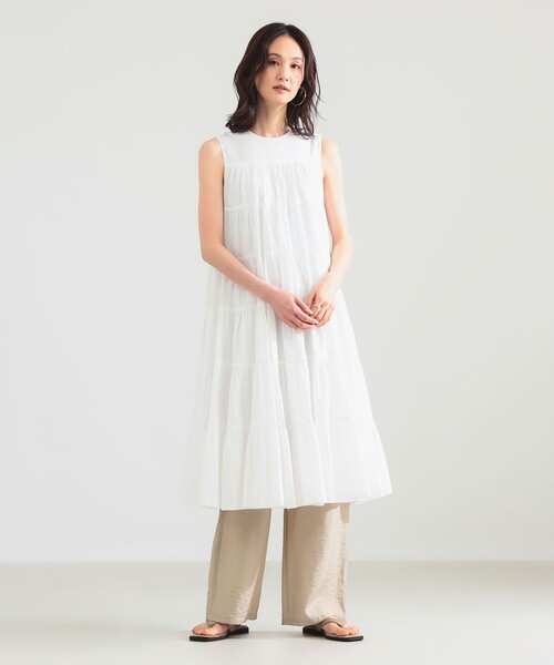 Demi-Luxe BEAMS(デミルクス ビームス)の「【別注】MARIHA / ミューズのワンピース ショート ソリッド(ワンピース・レディース・ライトブルー/ホワイト・38/36)」の4枚目の写真