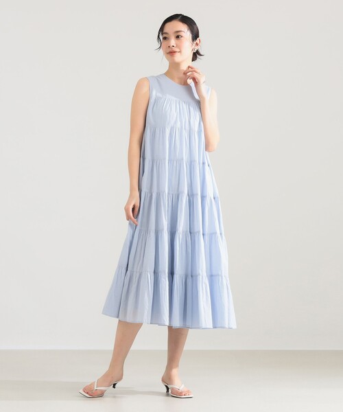 Demi-Luxe BEAMS(デミルクス ビームス)の「【別注】MARIHA / ミューズのワンピース ショート ソリッド(ワンピース・レディース・ライトブルー/ホワイト・38/36)」の12枚目の写真