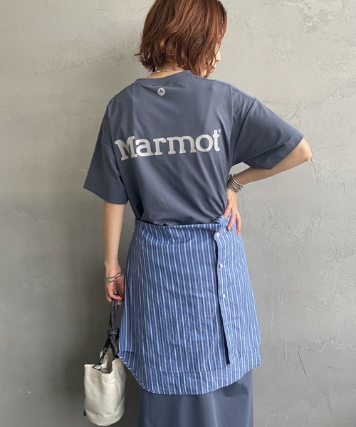 MARMOT（マーモット）の「[Marmot/マーモット] 別注 ブランドロゴ バックプリント ワンピース（ワンピース・レディース・ベージュ/ブルー/ブラック・F）」の3枚目の写真