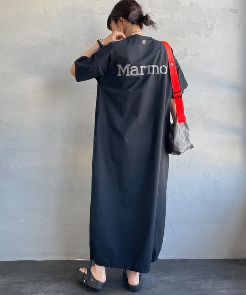 MARMOT（マーモット）の「[Marmot/マーモット] 別注 ブランドロゴ バックプリント ワンピース（ワンピース・レディース・ベージュ/ブルー/ブラック・F）」の4枚目の写真