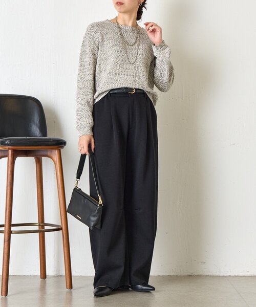 Jena espace merveilleux（ジェナ　エスパスメルヴェイユ）の「メランジニット（ニット/セーター・レディース・イエロー/グレー・FREE）」の6枚目の写真