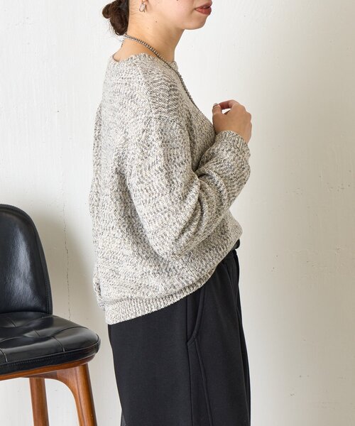 Jena espace merveilleux（ジェナ　エスパスメルヴェイユ）の「メランジニット（ニット/セーター・レディース・イエロー/グレー・FREE）」の9枚目の写真