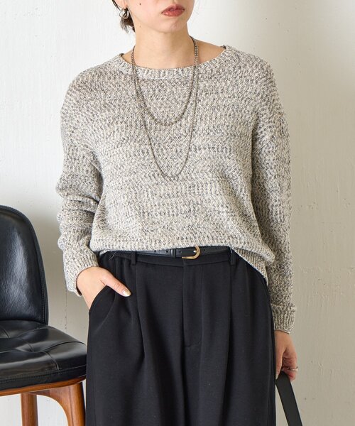 Jena espace merveilleux（ジェナ　エスパスメルヴェイユ）の「メランジニット（ニット/セーター・レディース・イエロー/グレー・FREE）」の10枚目の写真