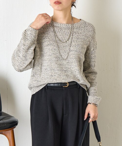 Jena espace merveilleux（ジェナ　エスパスメルヴェイユ）の「メランジニット（ニット/セーター・レディース・イエロー/グレー・FREE）」の11枚目の写真