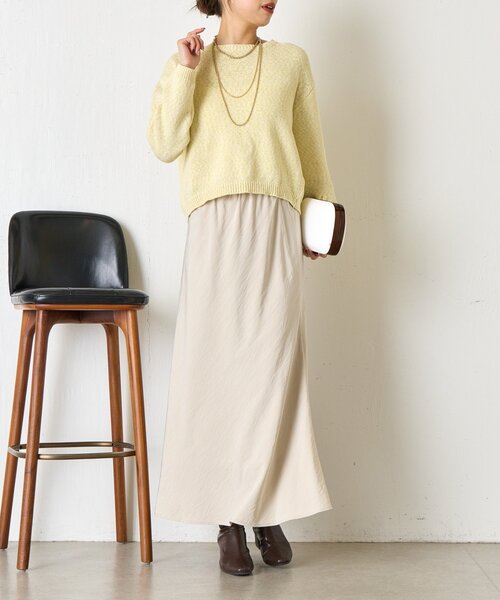 Jena espace merveilleux（ジェナ　エスパスメルヴェイユ）の「メランジニット（ニット/セーター・レディース・イエロー/グレー・FREE）」の12枚目の写真