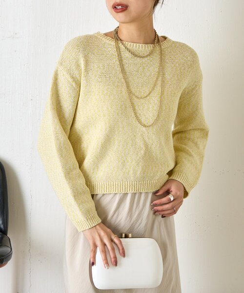 Jena espace merveilleux（ジェナ　エスパスメルヴェイユ）の「メランジニット（ニット/セーター・レディース・イエロー/グレー・FREE）」の15枚目の写真