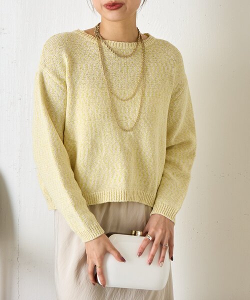 Jena espace merveilleux（ジェナ　エスパスメルヴェイユ）の「メランジニット（ニット/セーター・レディース・イエロー/グレー・FREE）」の16枚目の写真