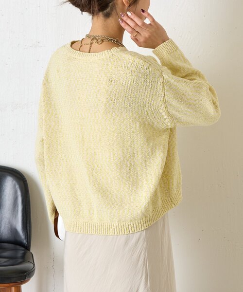 Jena espace merveilleux（ジェナ　エスパスメルヴェイユ）の「メランジニット（ニット/セーター・レディース・イエロー/グレー・FREE）」の17枚目の写真