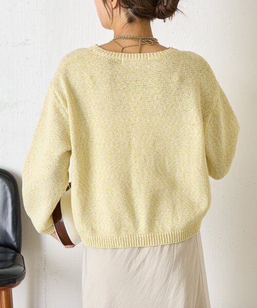 Jena espace merveilleux（ジェナ　エスパスメルヴェイユ）の「メランジニット（ニット/セーター・レディース・イエロー/グレー・FREE）」の18枚目の写真