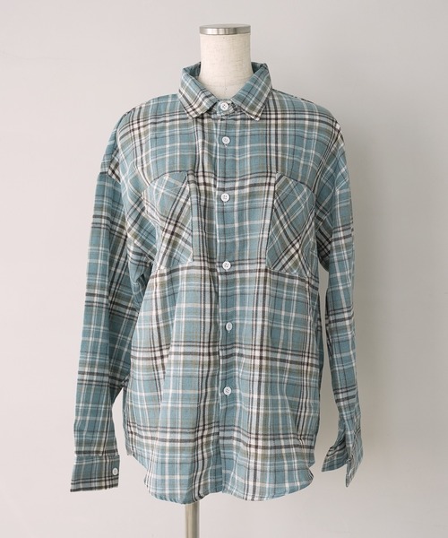 c.u.l（シーユーエル）の「カジュアル ストリート オーバーサイズチェックシャツ culw908（シャツ/ブラウス・レディース・レッド系その他/ブルー系その他・L/XL）」の11枚目の写真