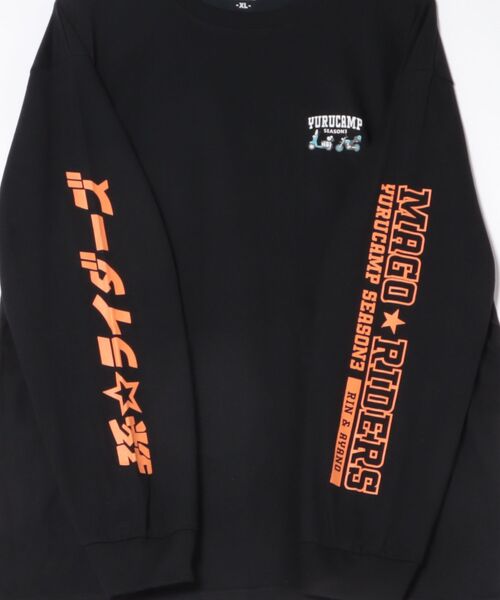 Mac-House(マックハウス)の「【ゆるキャン△】袖プリントロングスリーブTシャツ(Tシャツ/カットソー・メンズ・ブラック・M/L/XL)」の10枚目の写真