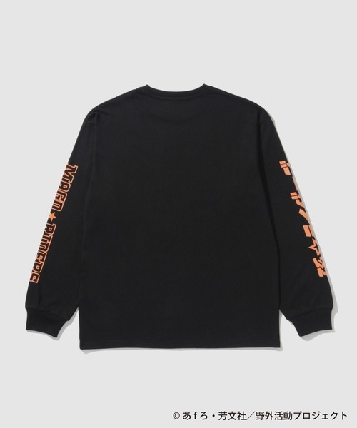 Mac-House(マックハウス)の「【ゆるキャン△】袖プリントロングスリーブTシャツ(Tシャツ/カットソー・メンズ・ブラック・M/L/XL)」の2枚目の写真