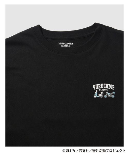 Mac-House(マックハウス)の「【ゆるキャン△】袖プリントロングスリーブTシャツ(Tシャツ/カットソー・メンズ・ブラック・M/L/XL)」の3枚目の写真