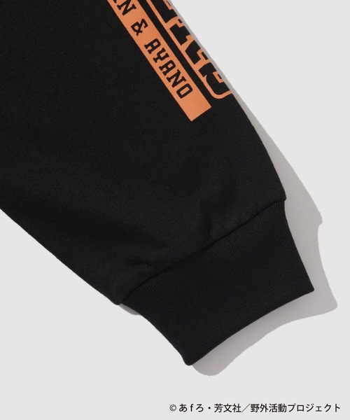 Mac-House(マックハウス)の「【ゆるキャン△】袖プリントロングスリーブTシャツ(Tシャツ/カットソー・メンズ・ブラック・M/L/XL)」の4枚目の写真