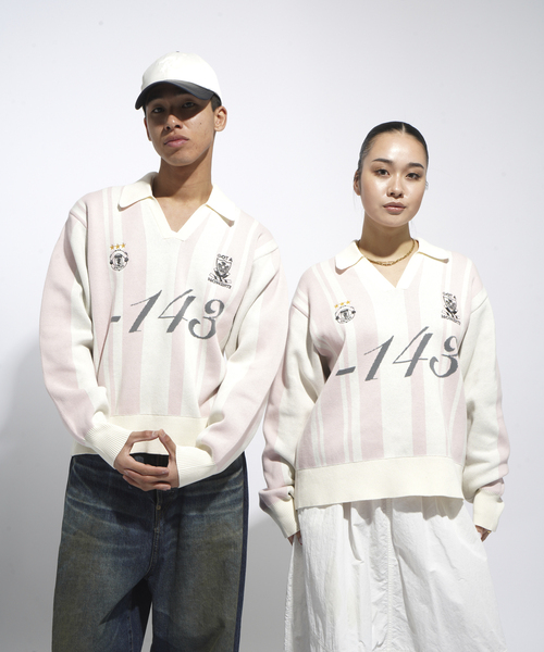 JOINT WORKS(ジョイントワークス)の「サッカーシャツニットプルオーバー / Soccer Shirt Knit Pullover(ニット/セーター・レディース・グリーン/ピンク・FREE)」の2枚目の写真