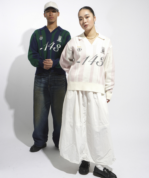 JOINT WORKS(ジョイントワークス)の「サッカーシャツニットプルオーバー / Soccer Shirt Knit Pullover(ニット/セーター・レディース・グリーン/ピンク・FREE)」の17枚目の写真