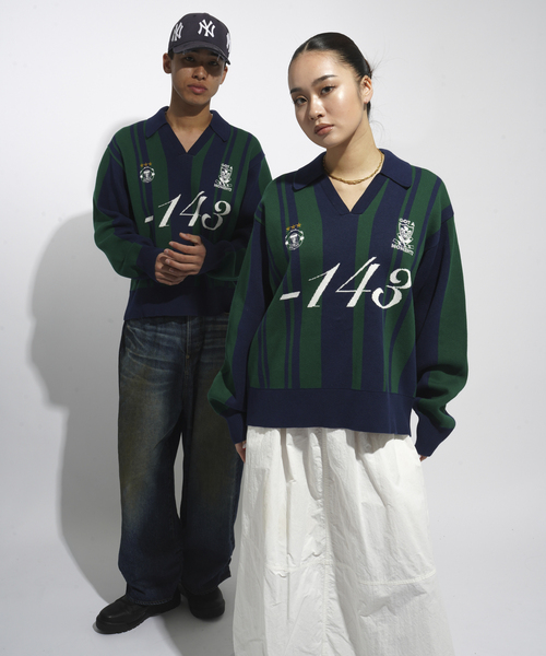 JOINT WORKS(ジョイントワークス)の「サッカーシャツニットプルオーバー / Soccer Shirt Knit Pullover(ニット/セーター・レディース・グリーン/ピンク・FREE)」の3枚目の写真