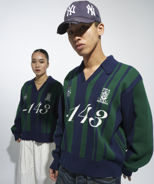 JOINT WORKS(ジョイントワークス)の「サッカーシャツニットプルオーバー / Soccer Shirt Knit Pullover(ニット/セーター・レディース・グリーン/ピンク・FREE)」の5枚目の写真