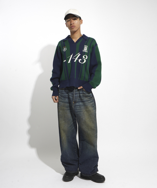 JOINT WORKS(ジョイントワークス)の「サッカーシャツニットプルオーバー / Soccer Shirt Knit Pullover(ニット/セーター・レディース・グリーン/ピンク・FREE)」の6枚目の写真