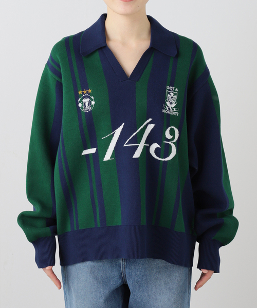 JOINT WORKS(ジョイントワークス)の「サッカーシャツニットプルオーバー / Soccer Shirt Knit Pullover(ニット/セーター・レディース・グリーン/ピンク・FREE)」の19枚目の写真