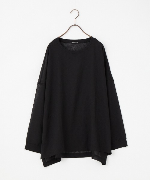 mizuiroind（ミズイロインド）の「[mizuiro ind/ミズイロインド] ワッシャーボイル ワイドプルオーバー（Tシャツ/カットソー・レディース・ブラック/オフホワイト・F）」の2枚目の写真