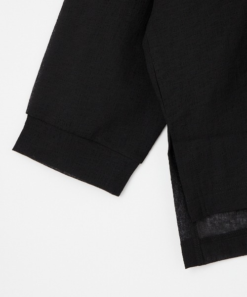 mizuiroind（ミズイロインド）の「[mizuiro ind/ミズイロインド] ワッシャーボイル ワイドプルオーバー（Tシャツ/カットソー・レディース・ブラック/オフホワイト・F）」の5枚目の写真