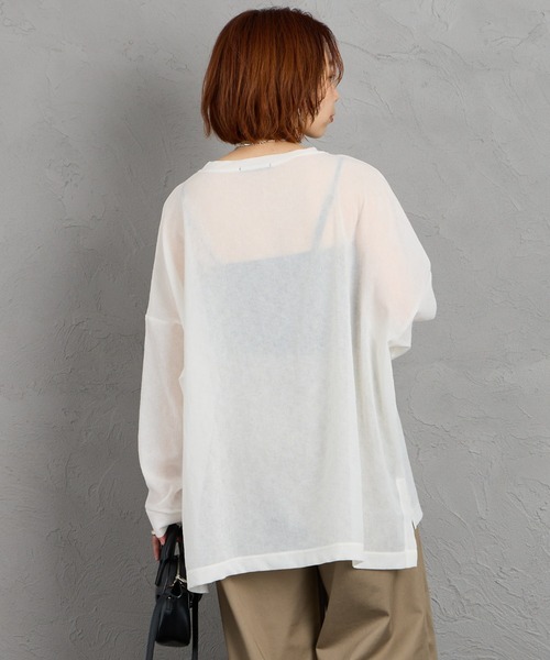 mizuiroind（ミズイロインド）の「[mizuiro ind/ミズイロインド] ワッシャーボイル ワイドプルオーバー（Tシャツ/カットソー・レディース・ブラック/オフホワイト・F）」の11枚目の写真